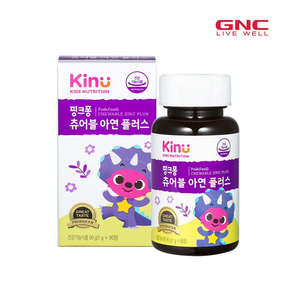 [키누] 핑크퐁 키즈 츄어블 아연플러스 [90정 90일분]